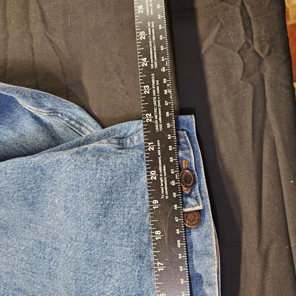Vintage 70s Wrangler No Fault Denim Trucker Jacket USA Western Blue Mens 42 44 - Picture 10 of 12